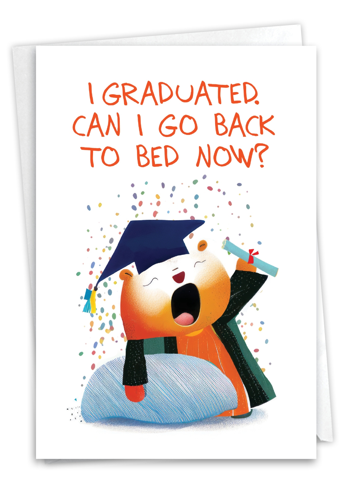 Bed Time Funny Graduation Greeting Card Bear