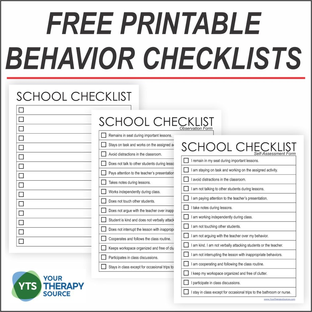Free Printable Behavior Point Sheets