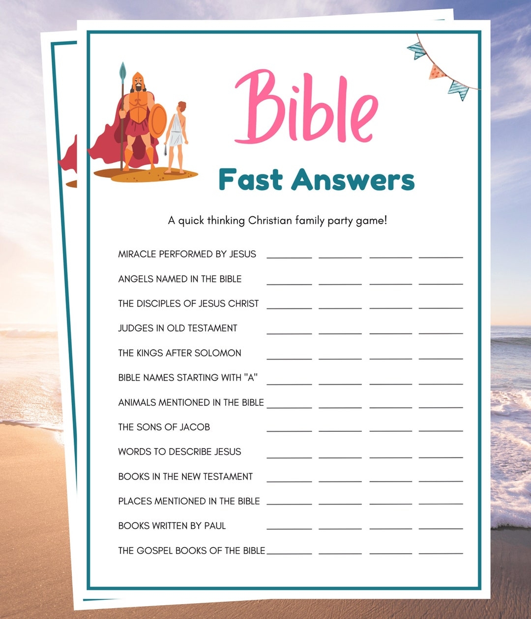 Bible Fast Answers Printable Bible Games For Kids And Adults Sunday School Games Bible Study Games Womens Ministry Games Church Games Etsy