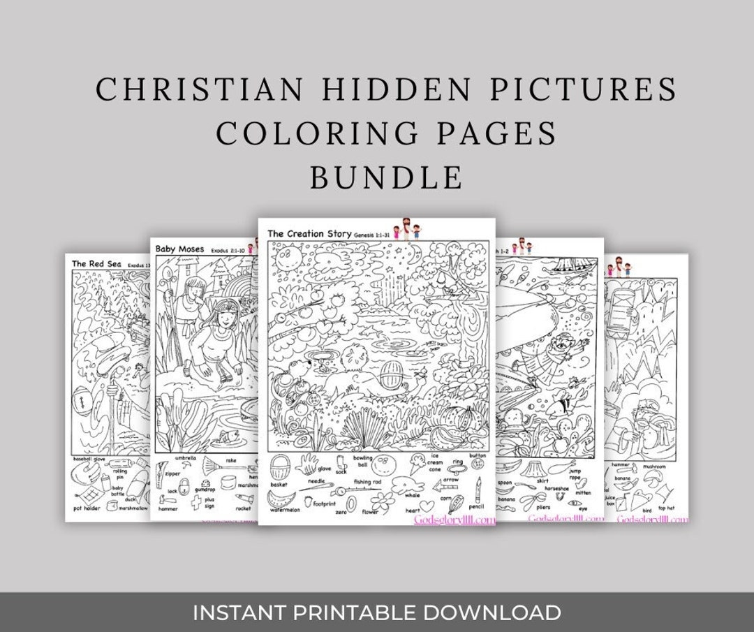 Bible Hidden Picture Hidden Pictures Faith Based Worksheet Christian Activity Christian Coloring Christian Puzzle Christian Printable Etsy