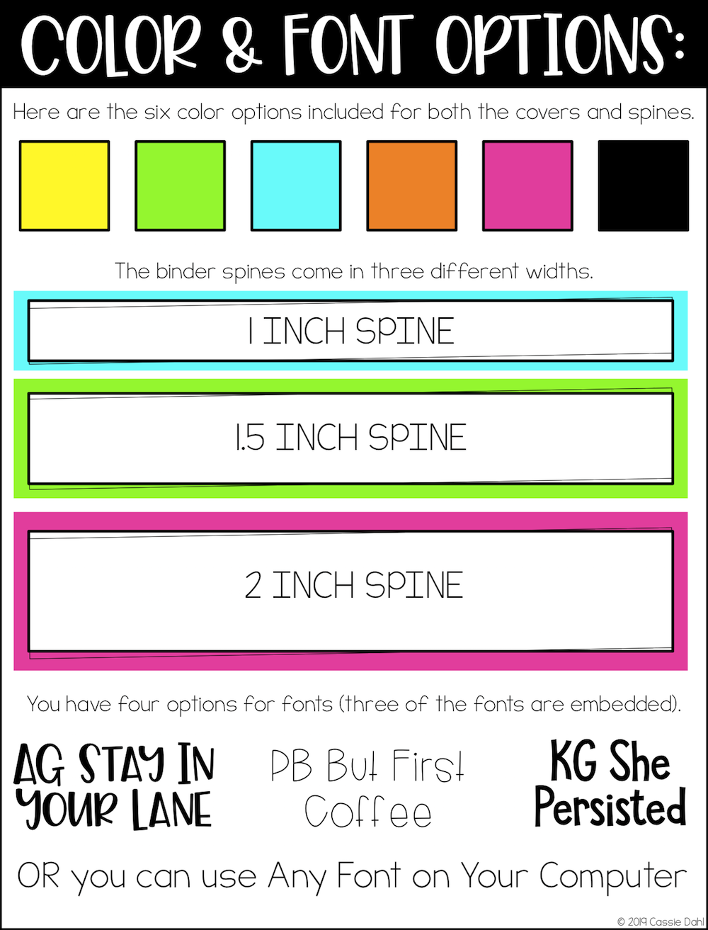 Free Printable Binder Spines