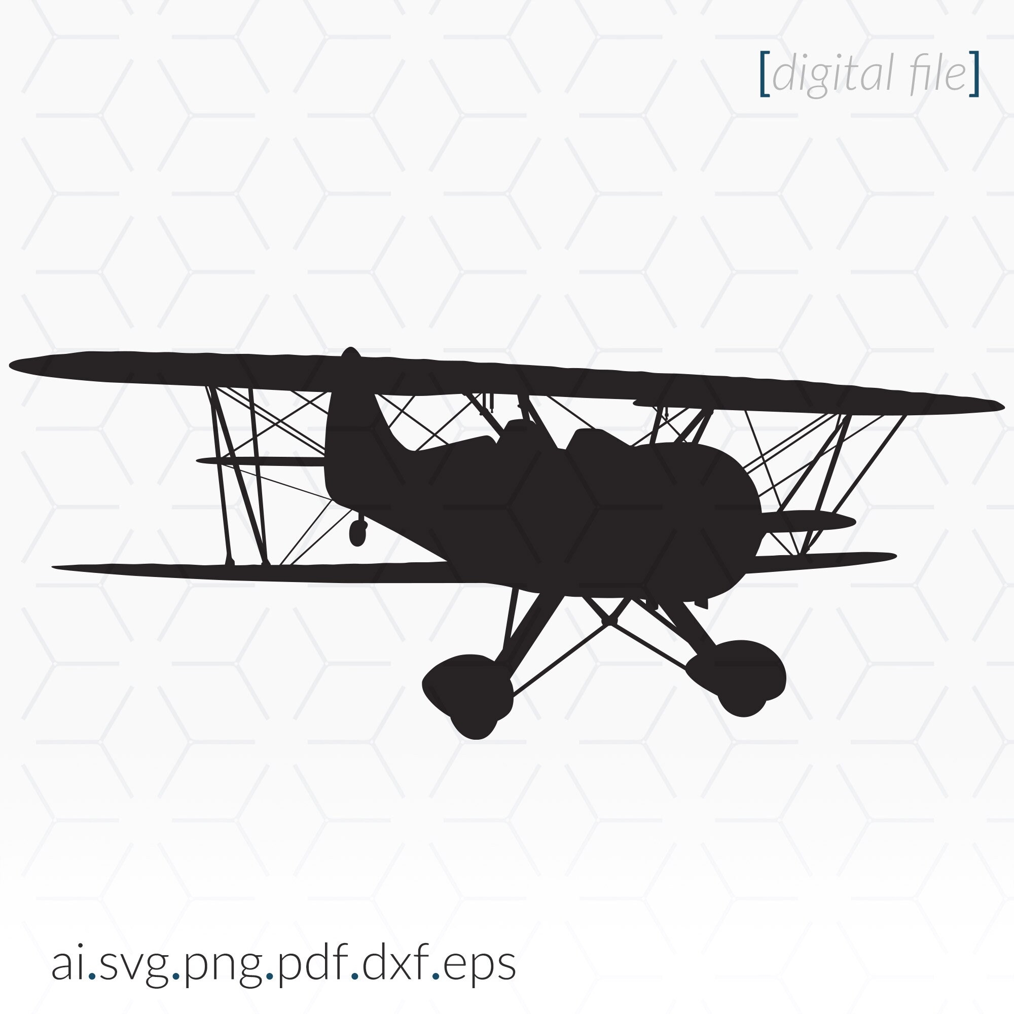 Free Printable Biplane Stencil