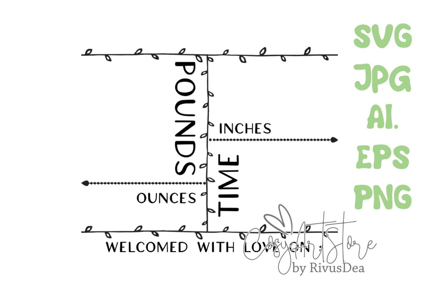 Birth Stats SVG Download Baby Announcement 1412958 