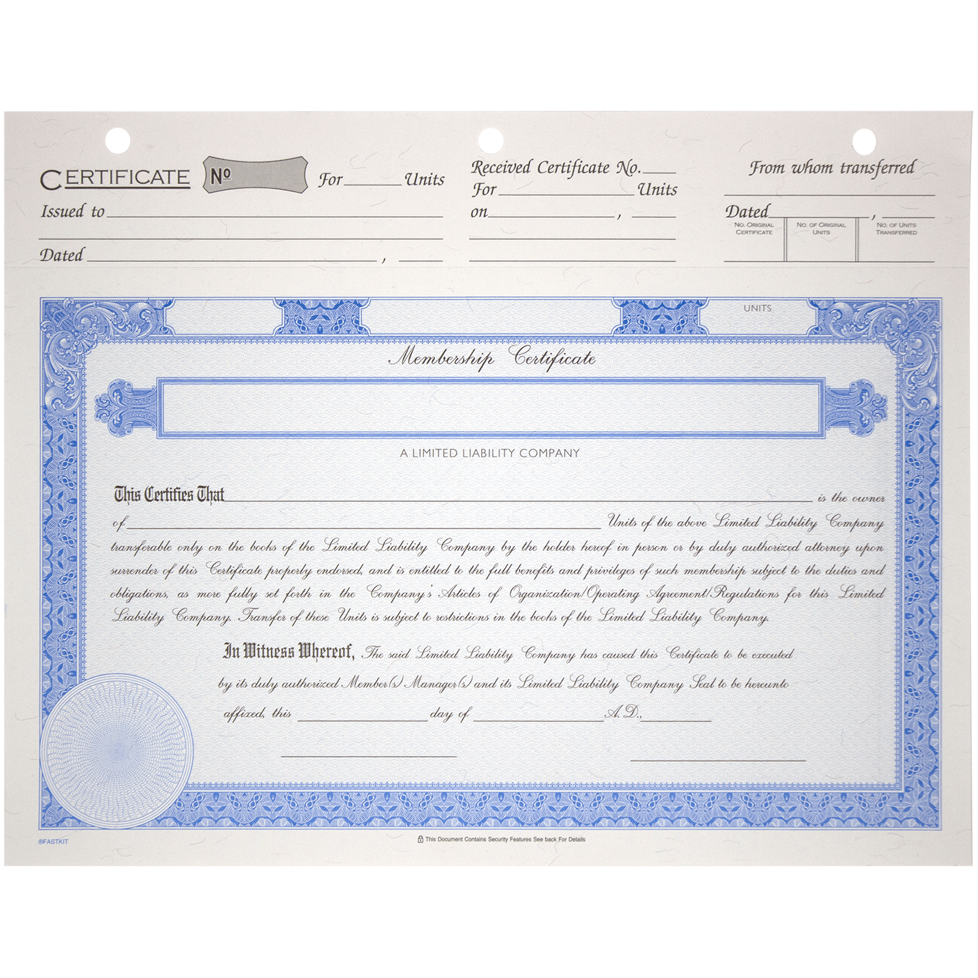 Free Printable Llc Membership Certificate