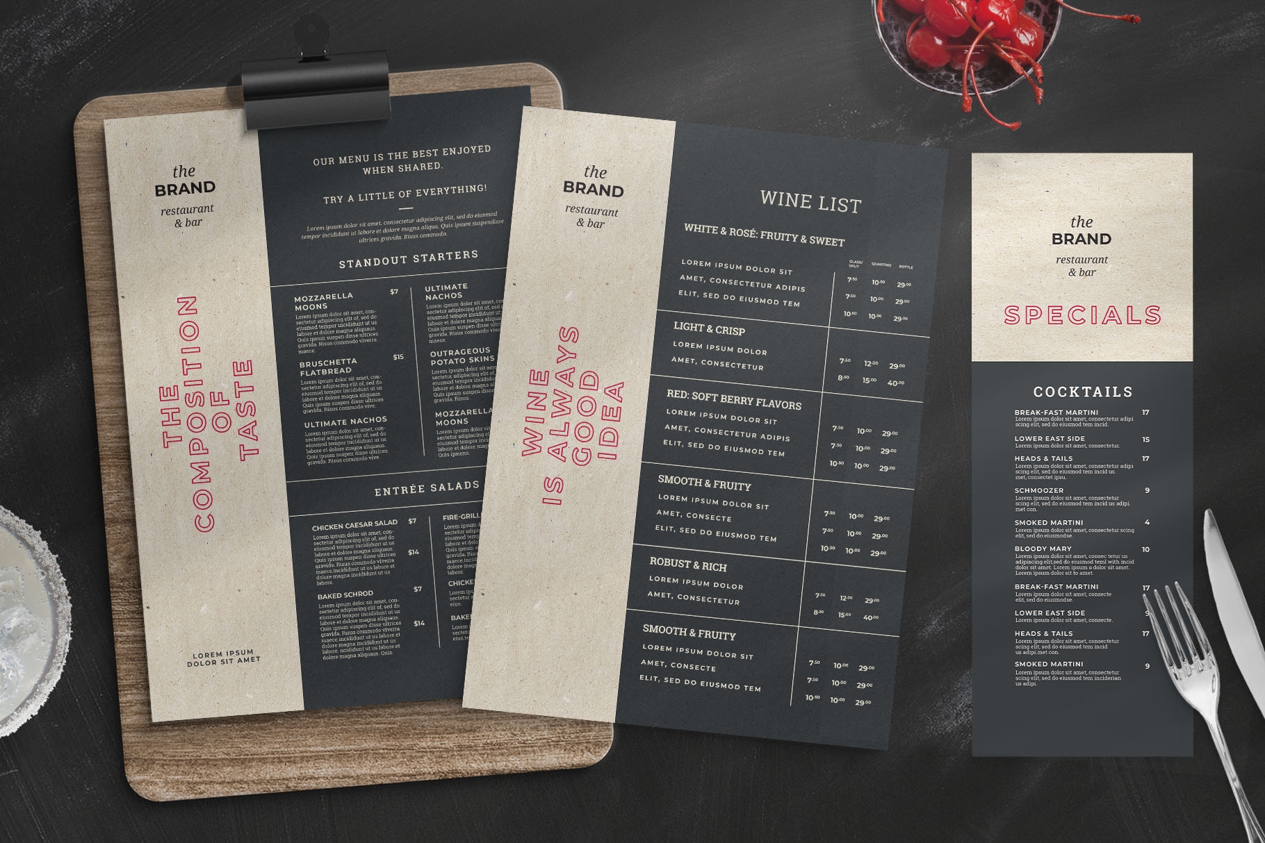 Bold Rustic Menu Template PSD BrandPacks