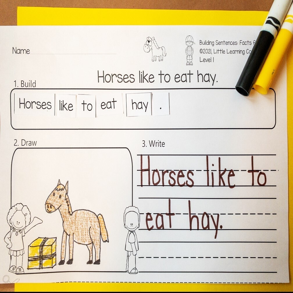 Building Sentences Horse Facts