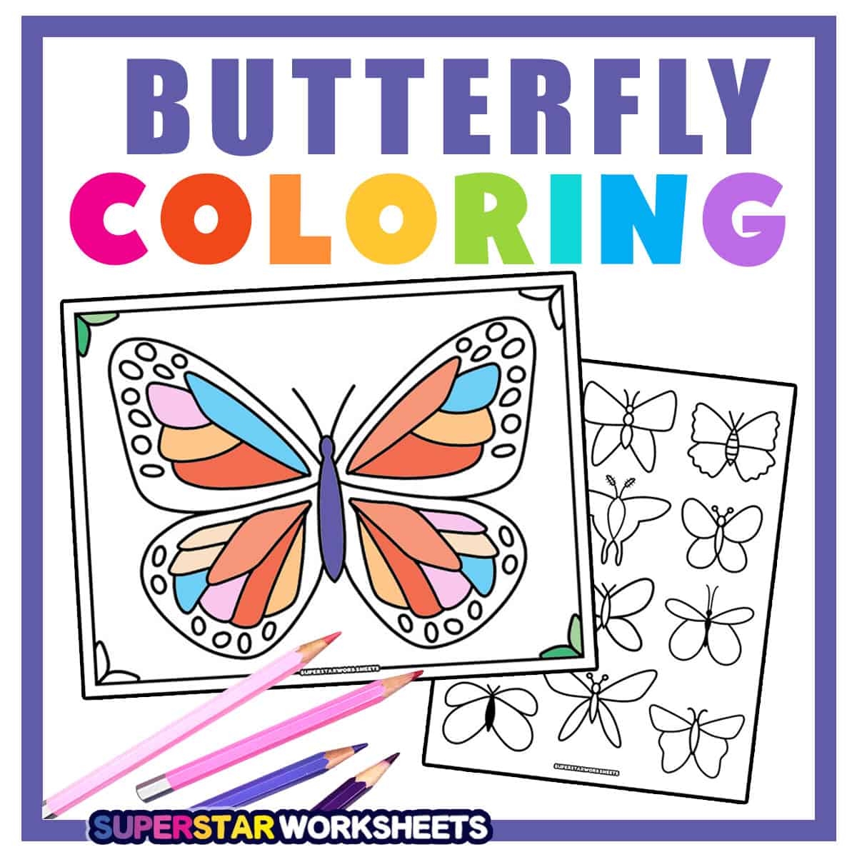 Butterfly Coloring Pages Superstar Worksheets