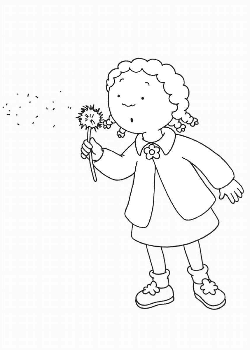 Caillou Coloring Pages Birthday Printable