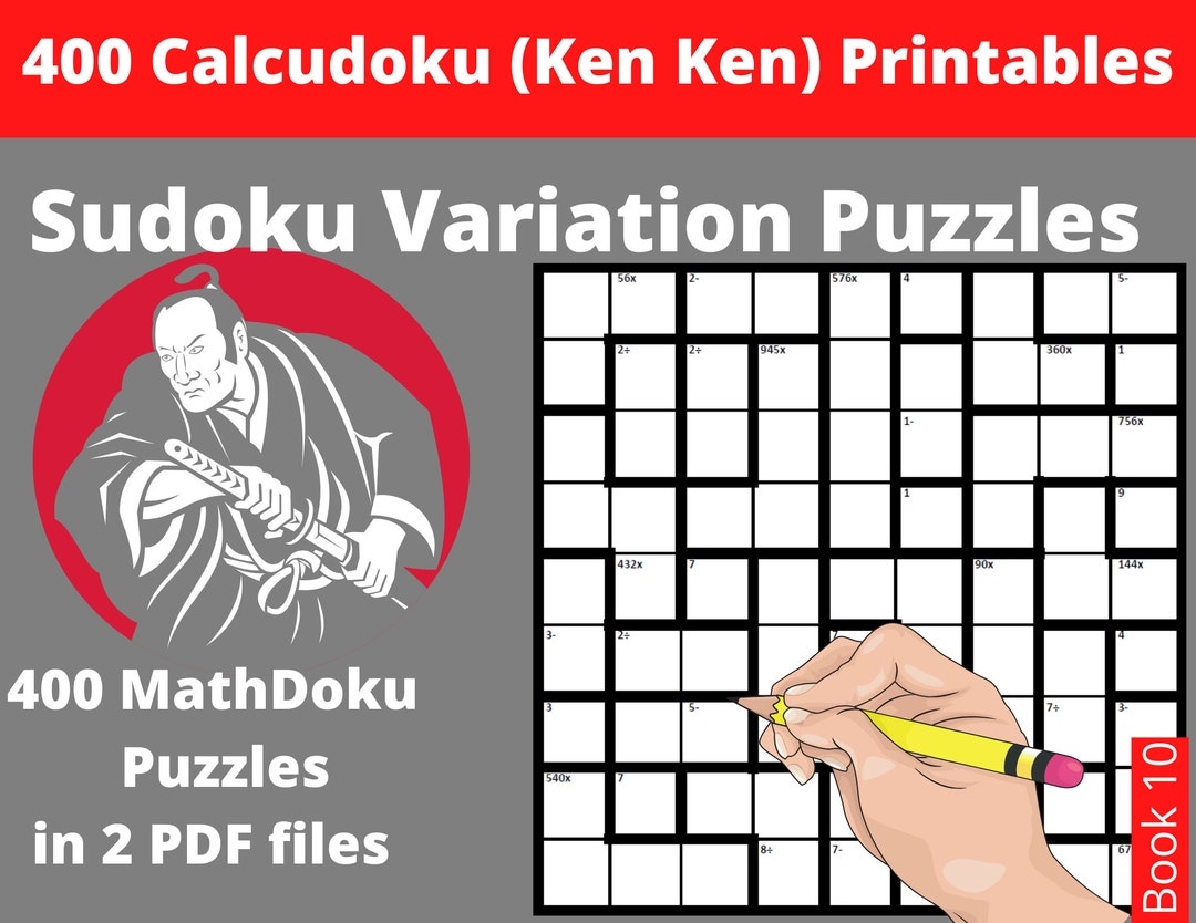 Calcudoku Mathdoku Printable PDF 400 Sudoku Variation Puzzles For Adults With Answers Instant Download Etsy