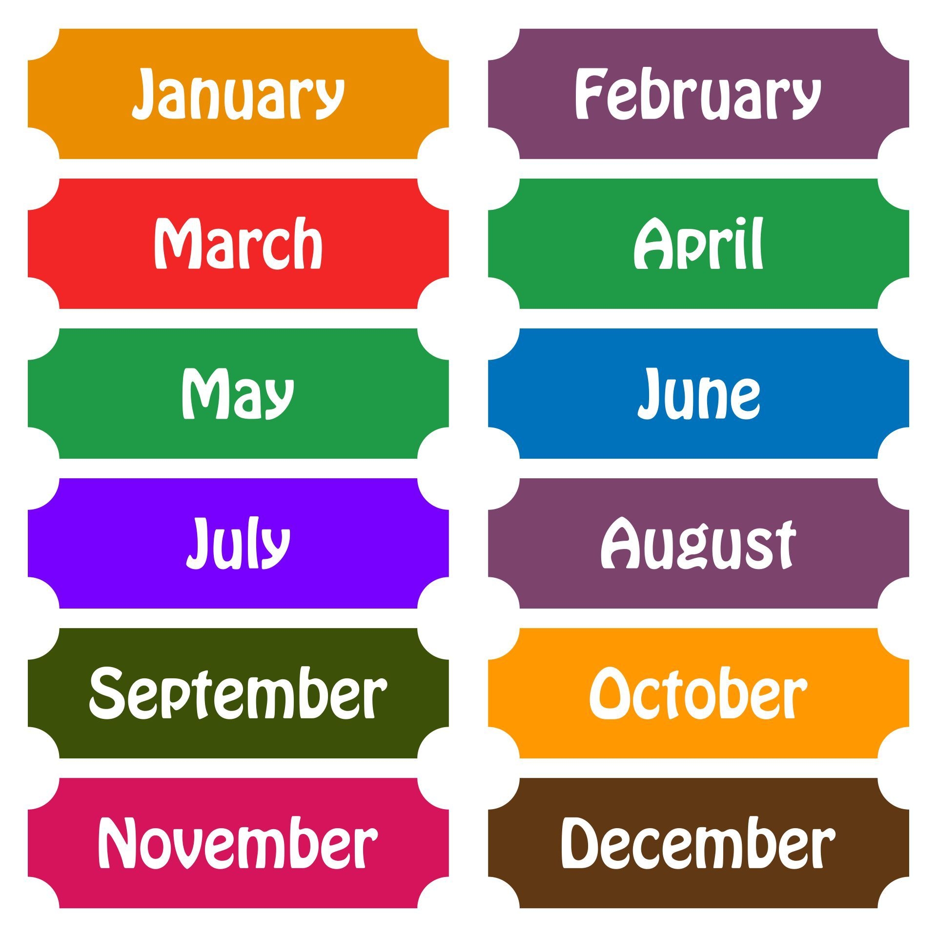 Free Printable Month Labels