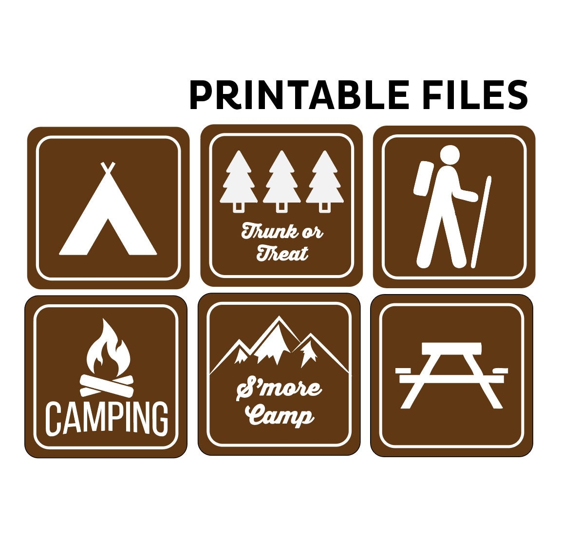 Camping Files Trunk Or Treat Decor Printable Decoration Hiking PDF Sign And Poster Added Etsy