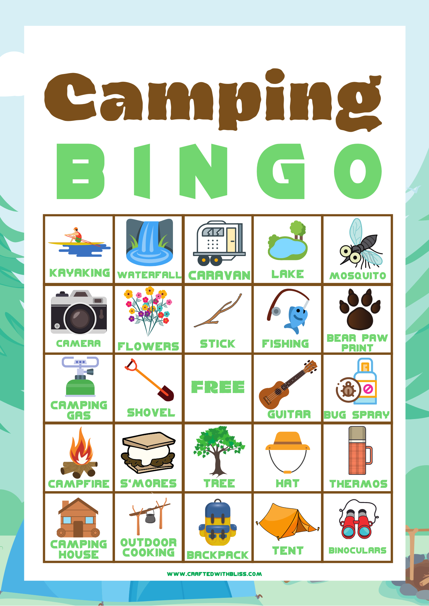 Camping Bingo Free Printables
