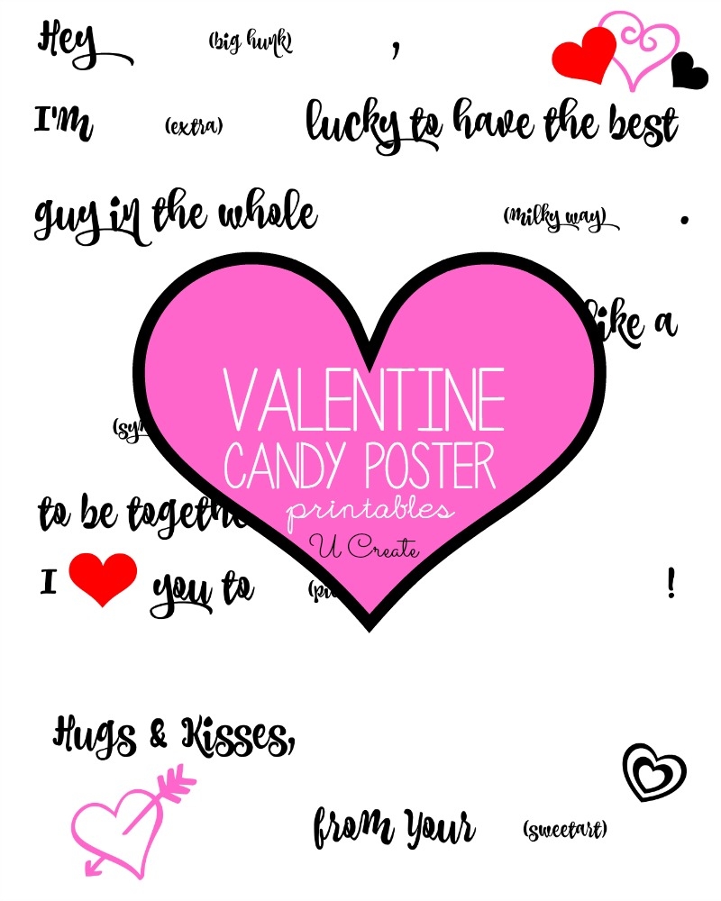 Candy Poster Valentine Printable U Create