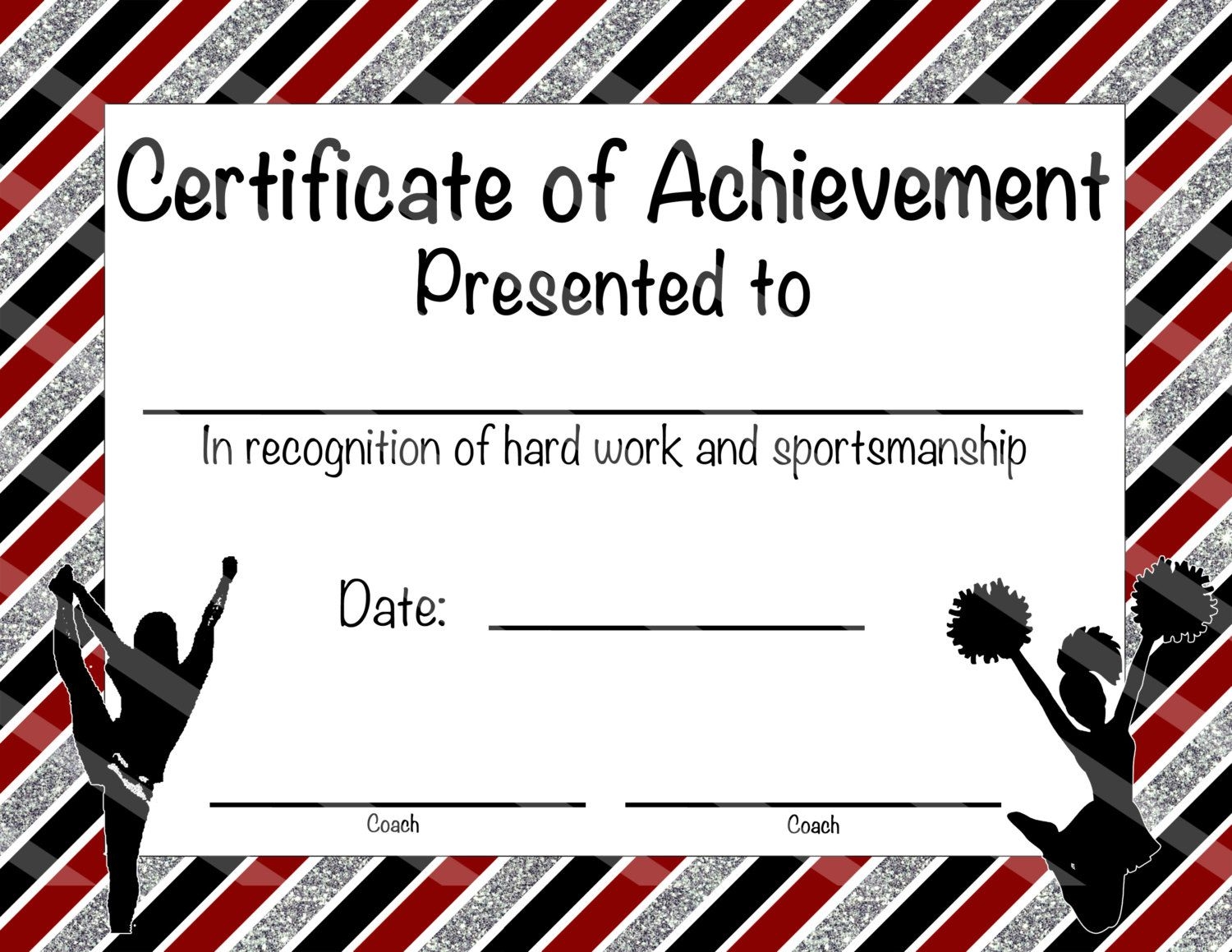 Cheerleading Certificate Cheerleading Award Cheerleading DIY Cheerleading Printable Cheerleading Achievement End Of Season Award Etsy