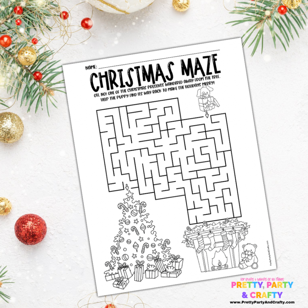 Christmas Maze Printable Pretty Party Crafty