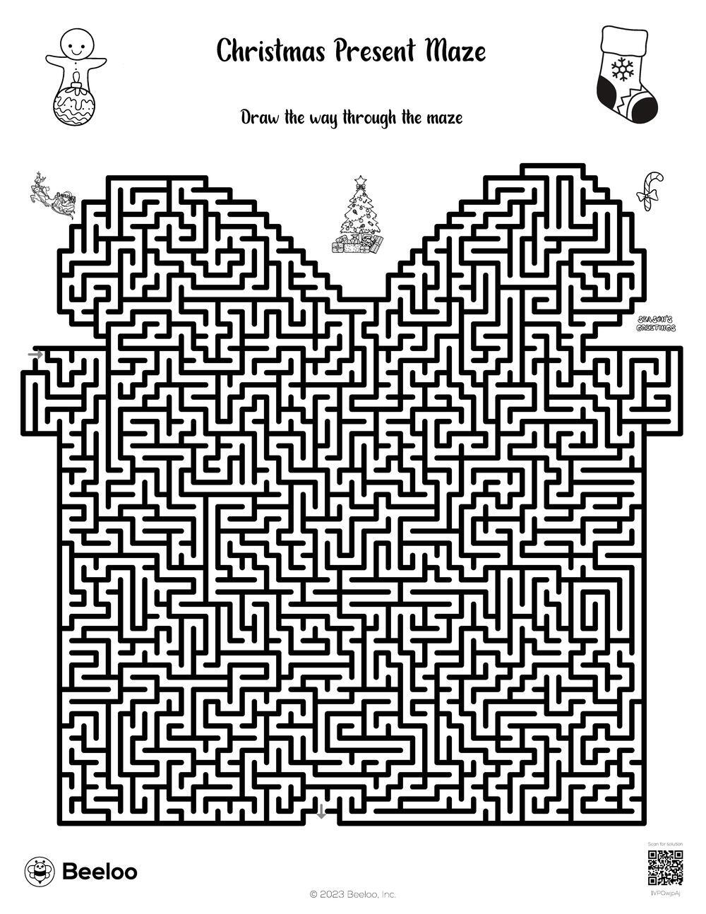 Christmas Present Maze Beeloo Printable Crafts And Activities For Kids