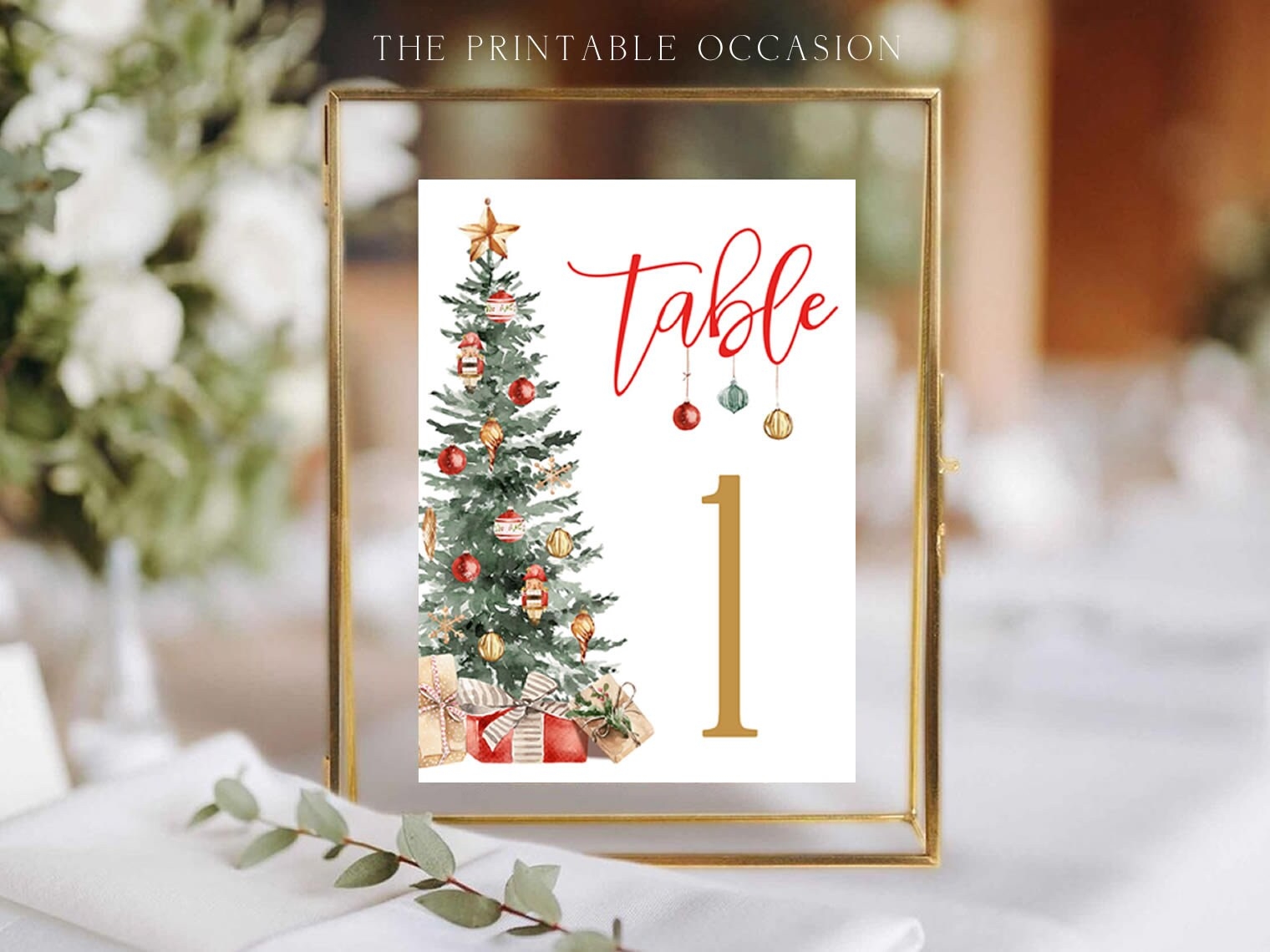 Christmas Table Numbers Printable Etsy
