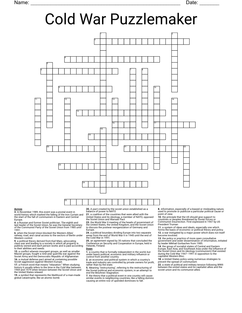 Crossword Puzzle Maker Free Printable