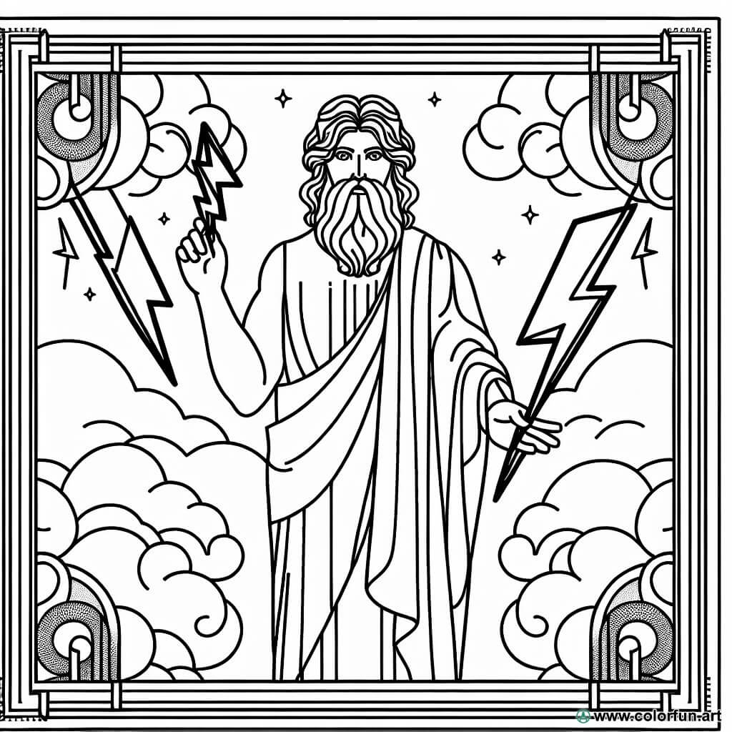 Coloring Page Of The Greek God Zeus Download Or Print For Free
