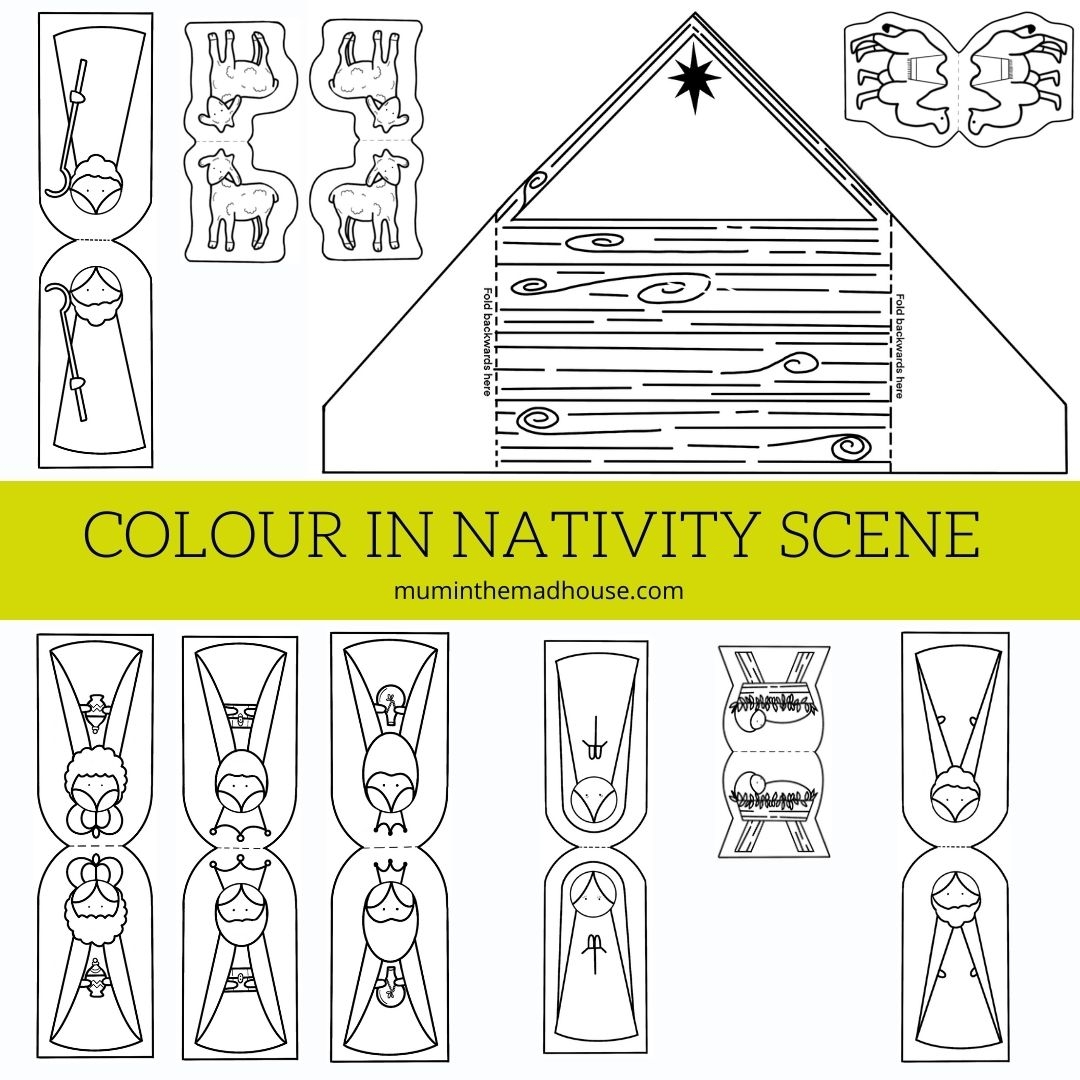Colour In Nativity Scene Free Printable For Festive Fun