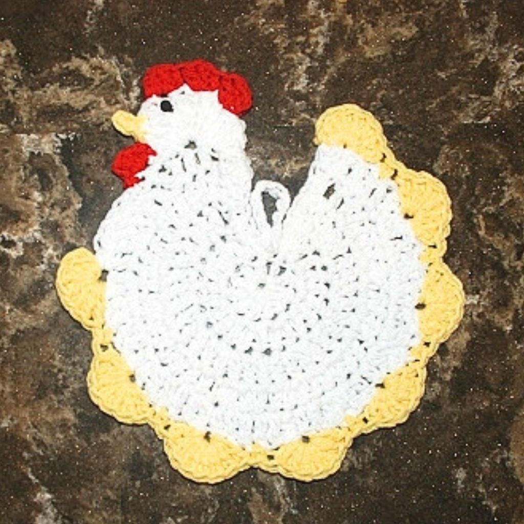 Crochet A Stunning Chicken Potholder Step by Step Tutorial Amys DIY Frugal Life
