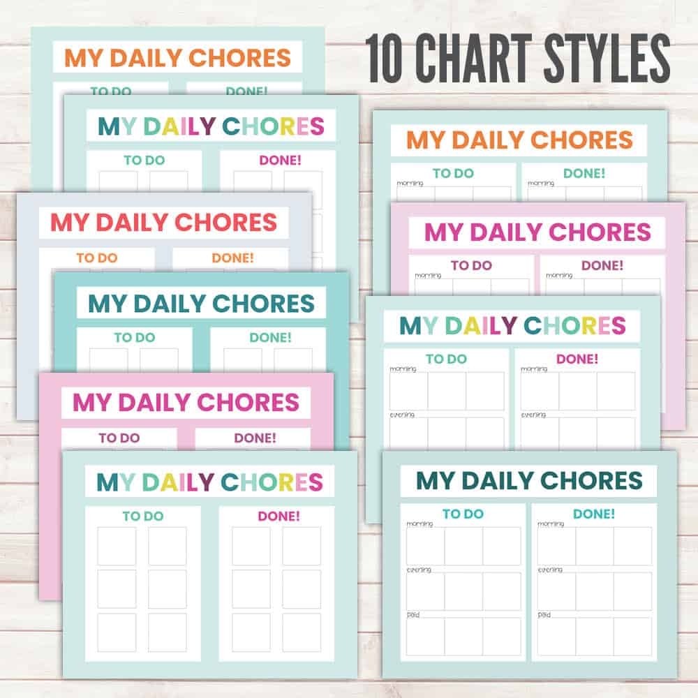 Customizable Free Printable Chore Charts