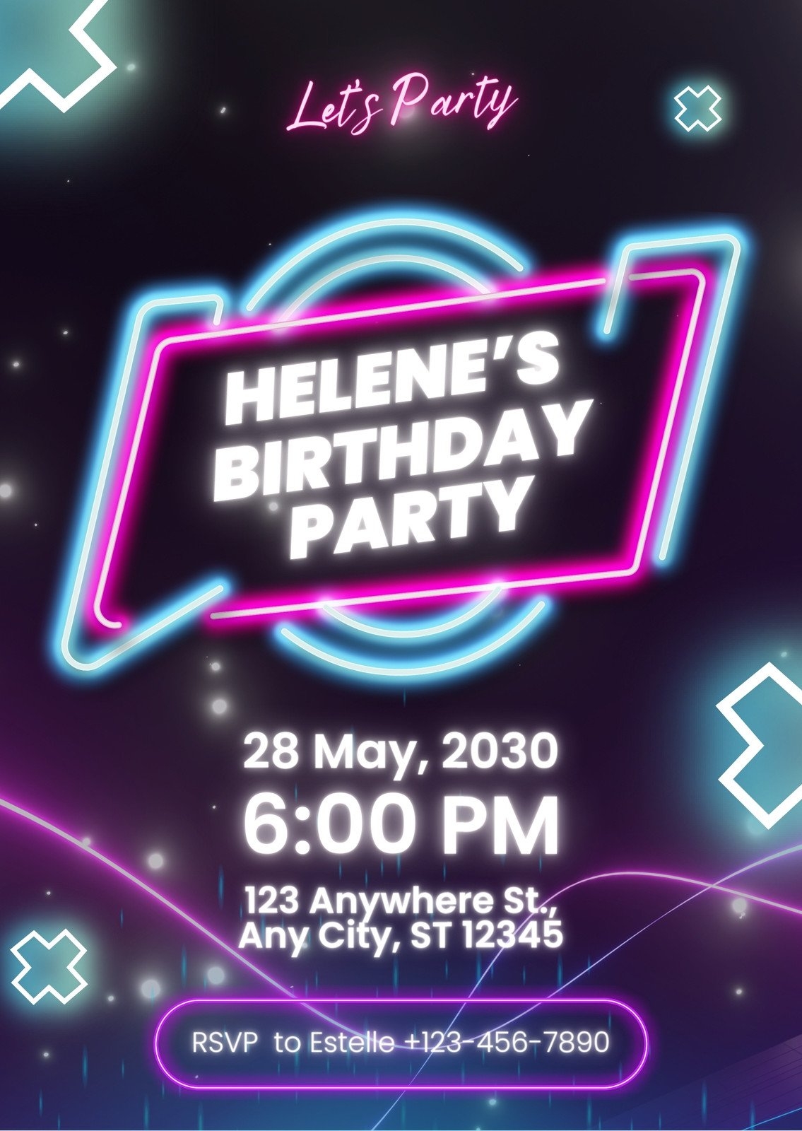 Customize 133 Neon Party Invitations Templates Online Canva