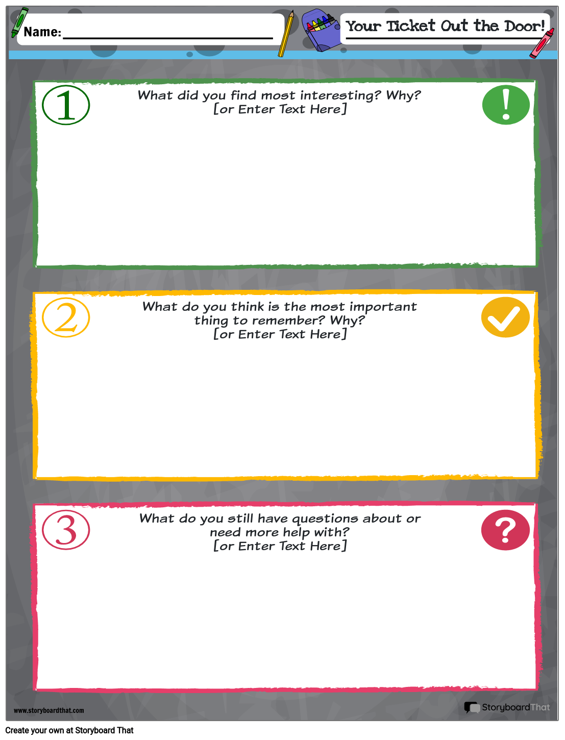 Free Printable Exit Tickets