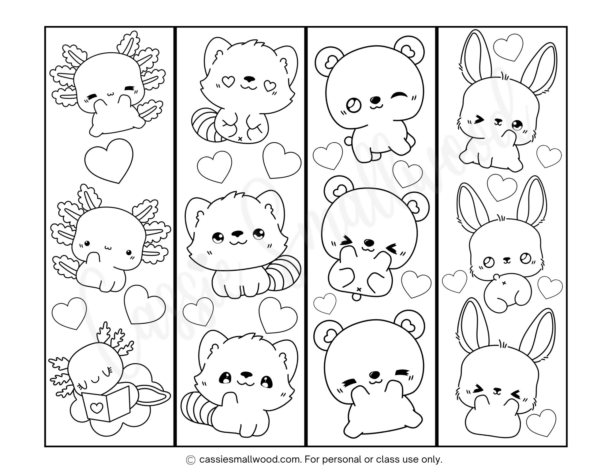 Cute Coloring Bookmark Free Printable