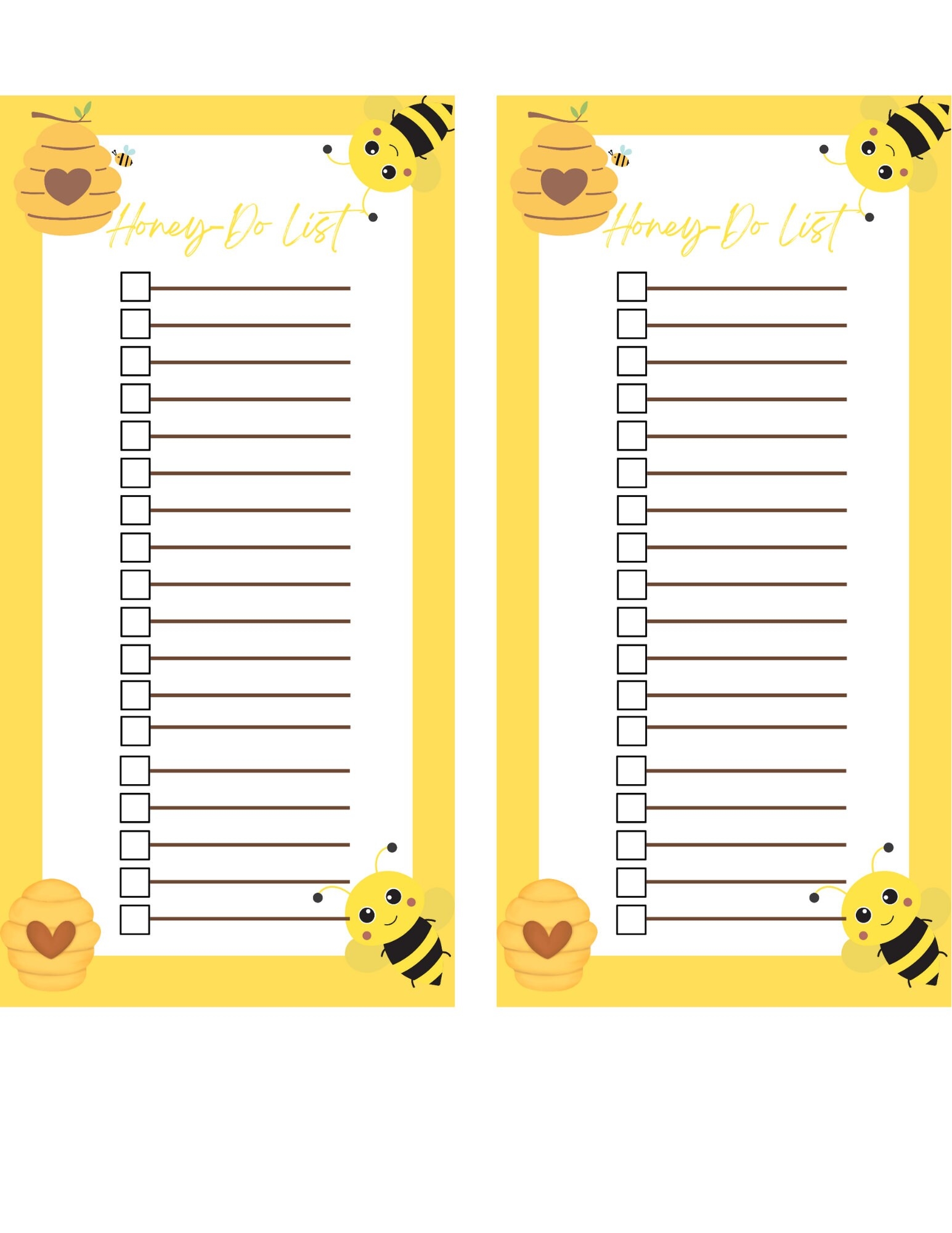Cute Printable Cute Honey Do List Instant Download Etsy