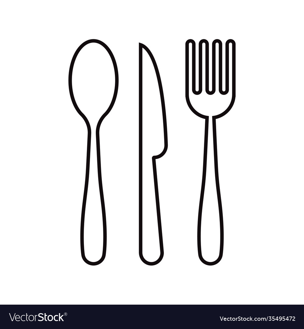 Cutlery Icon Design Template Isolated Royalty Free Vector