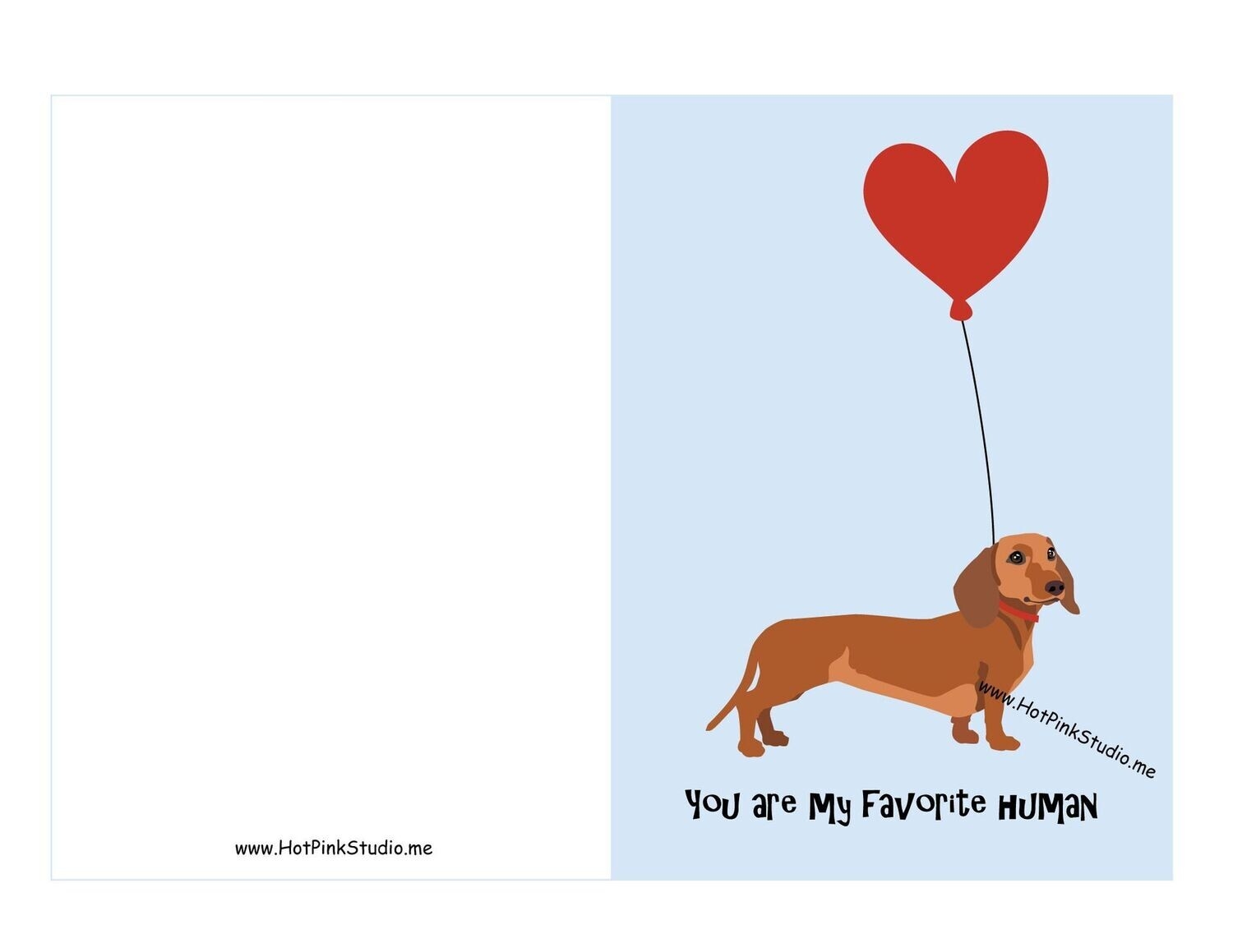 Dachshund Dog Happy Birthday Card 5x7 Inch File Printable
