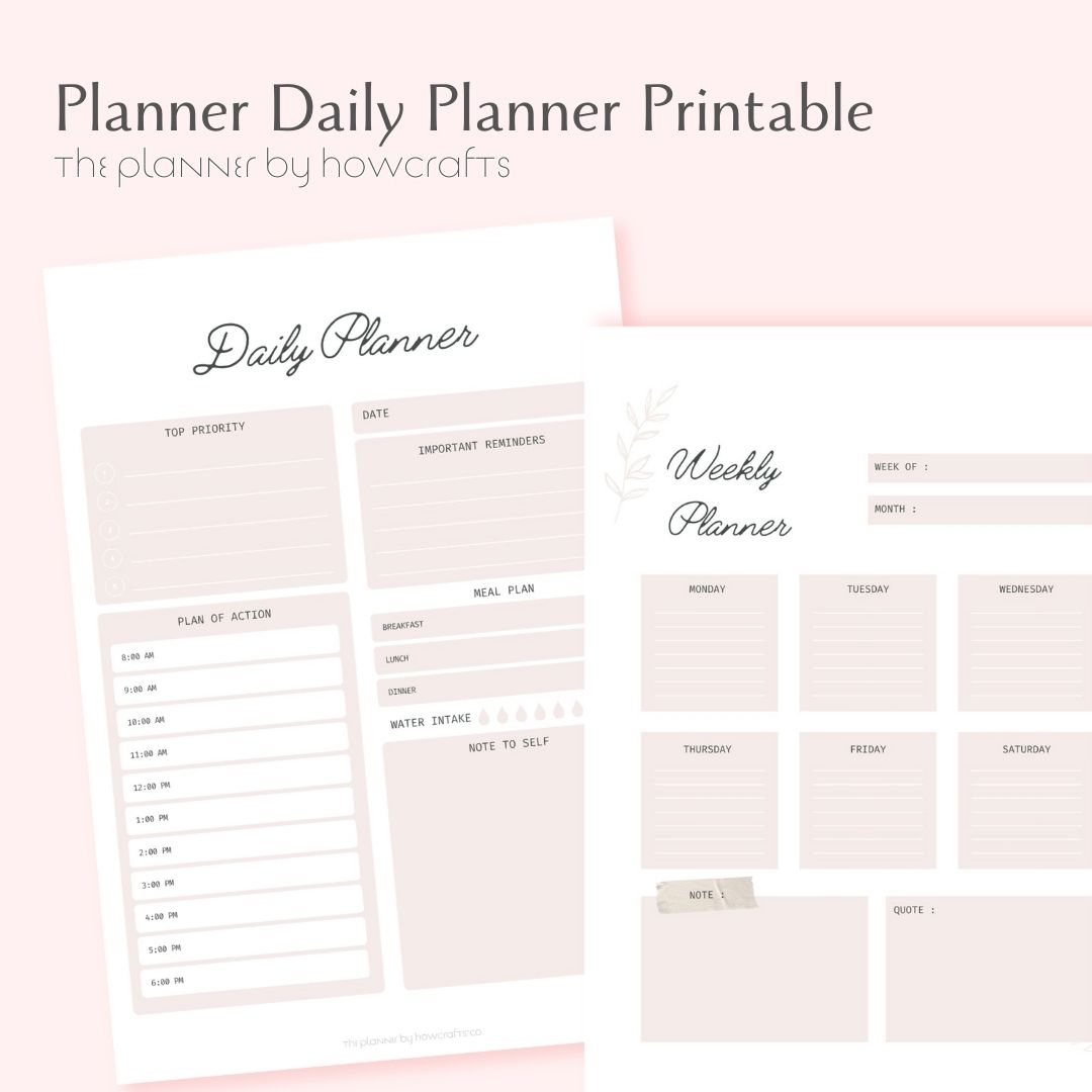 Daily Planner Printable Templates Howcrafts co