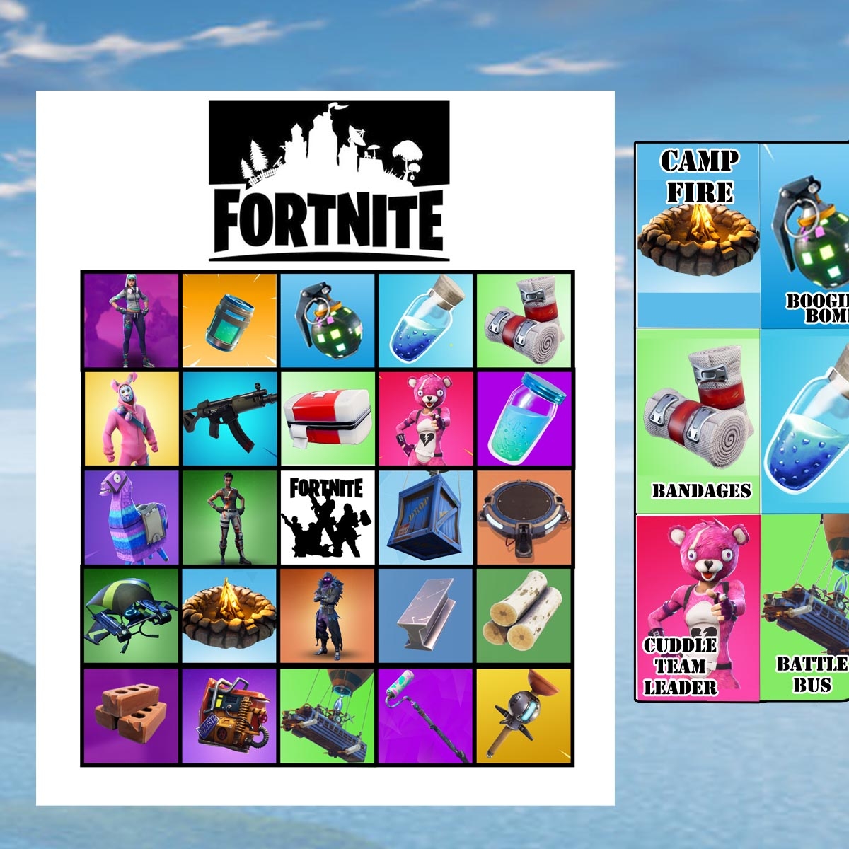 Free Fortnite Party Printables