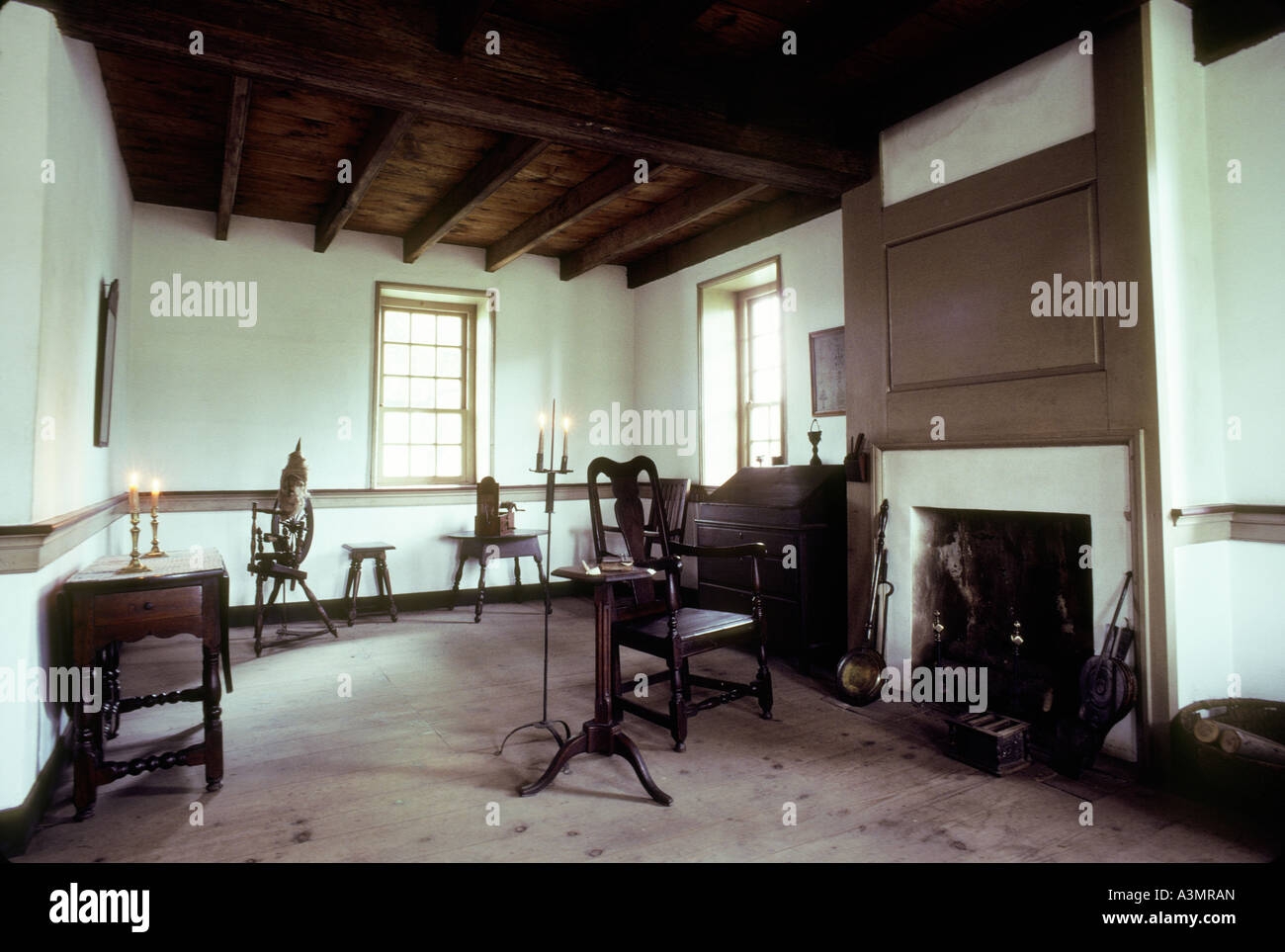Daniel Boone Homestead Living Room Fire Place Fireplace Stock Photo Alamy