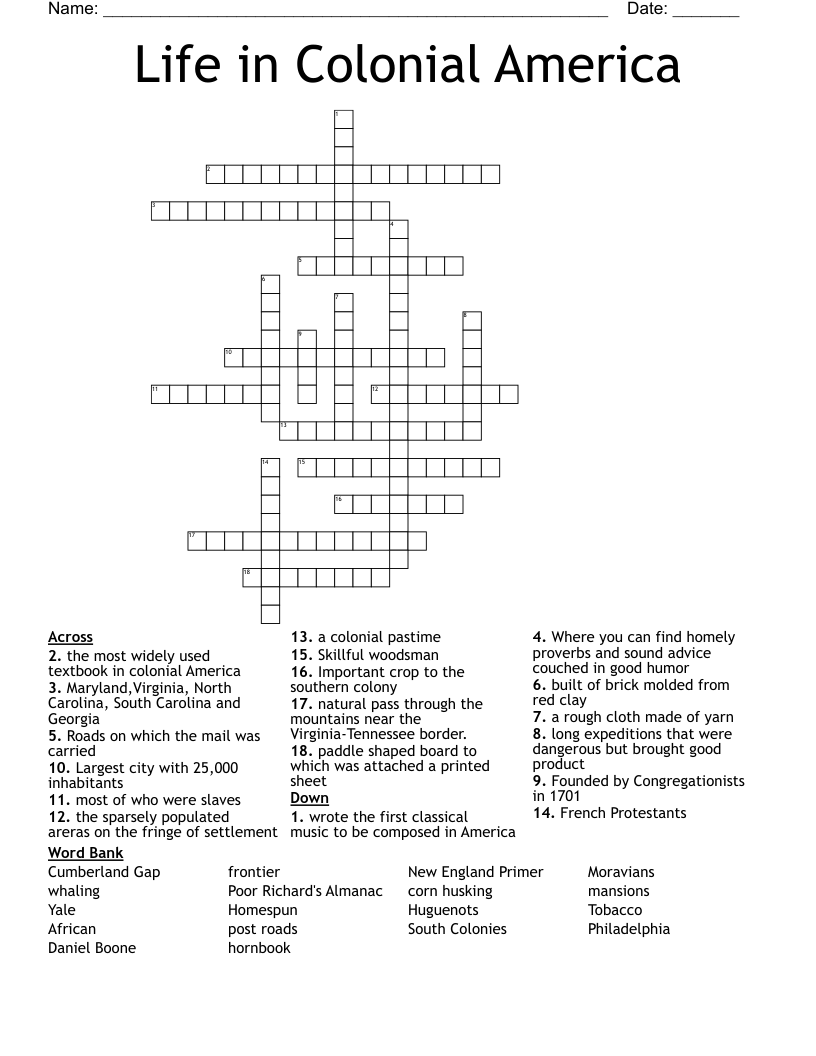 Daniel Boone Word Search WordMint
