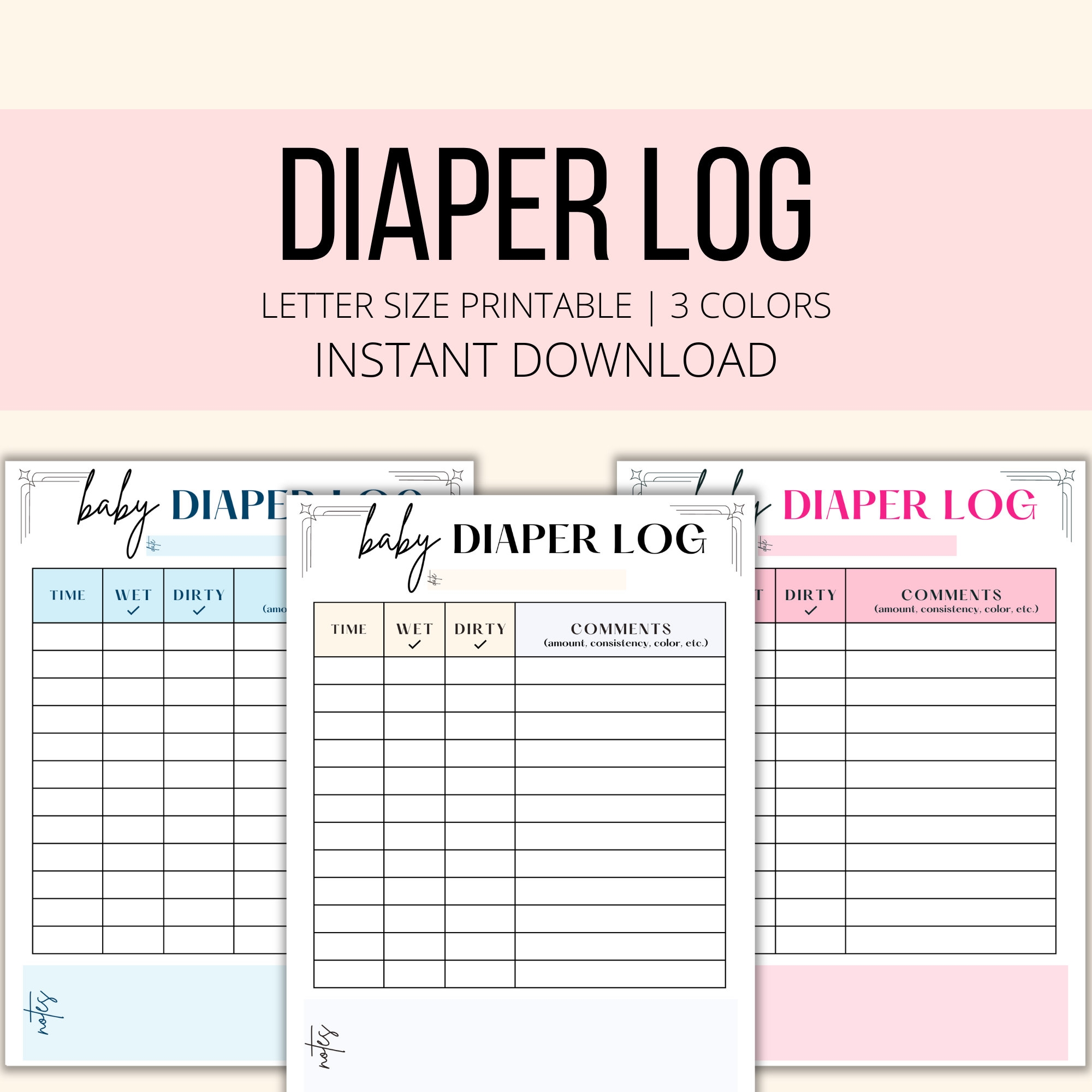 Free Printable Diaper Log Chart