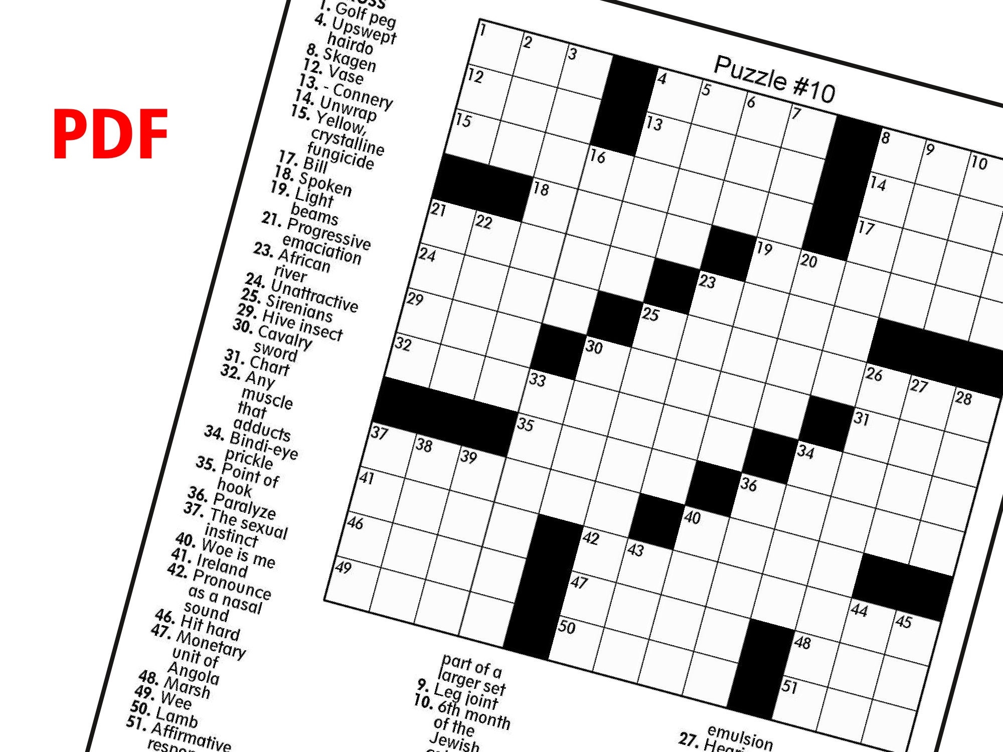 Free Easy Crossword Puzzles Printable