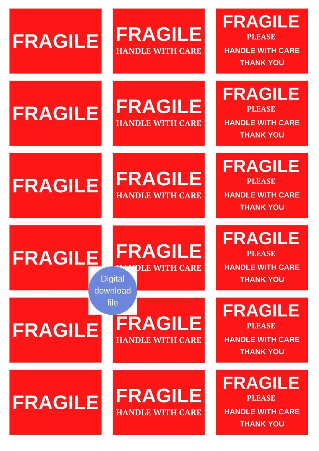 Free Printable Fragile Labels