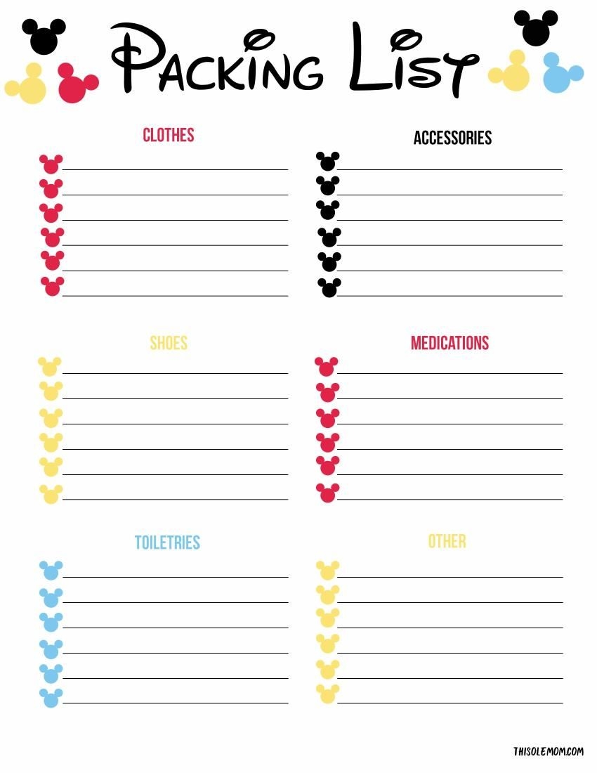 Free Disney Planning Printables