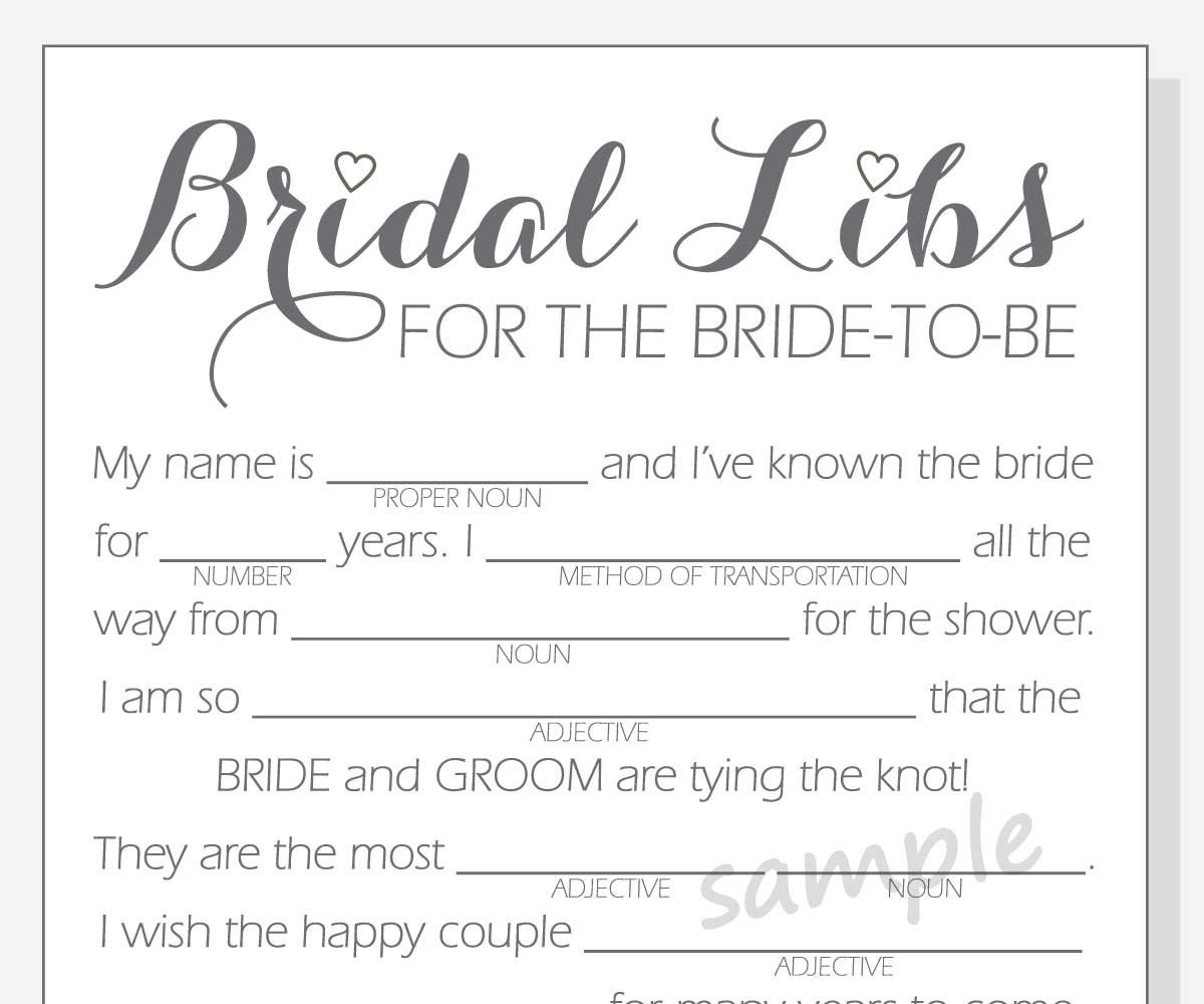 DIY Bridal Shower Mad Libs Game Printable Cards Clear Red Purple And Pink Hearts Calligraphy Etsy