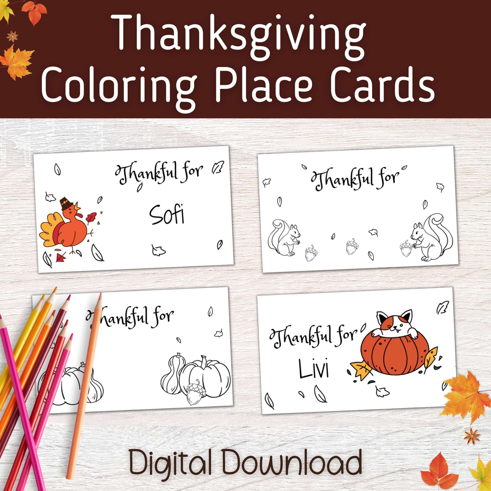 Free Printable Thanksgiving Name Cards