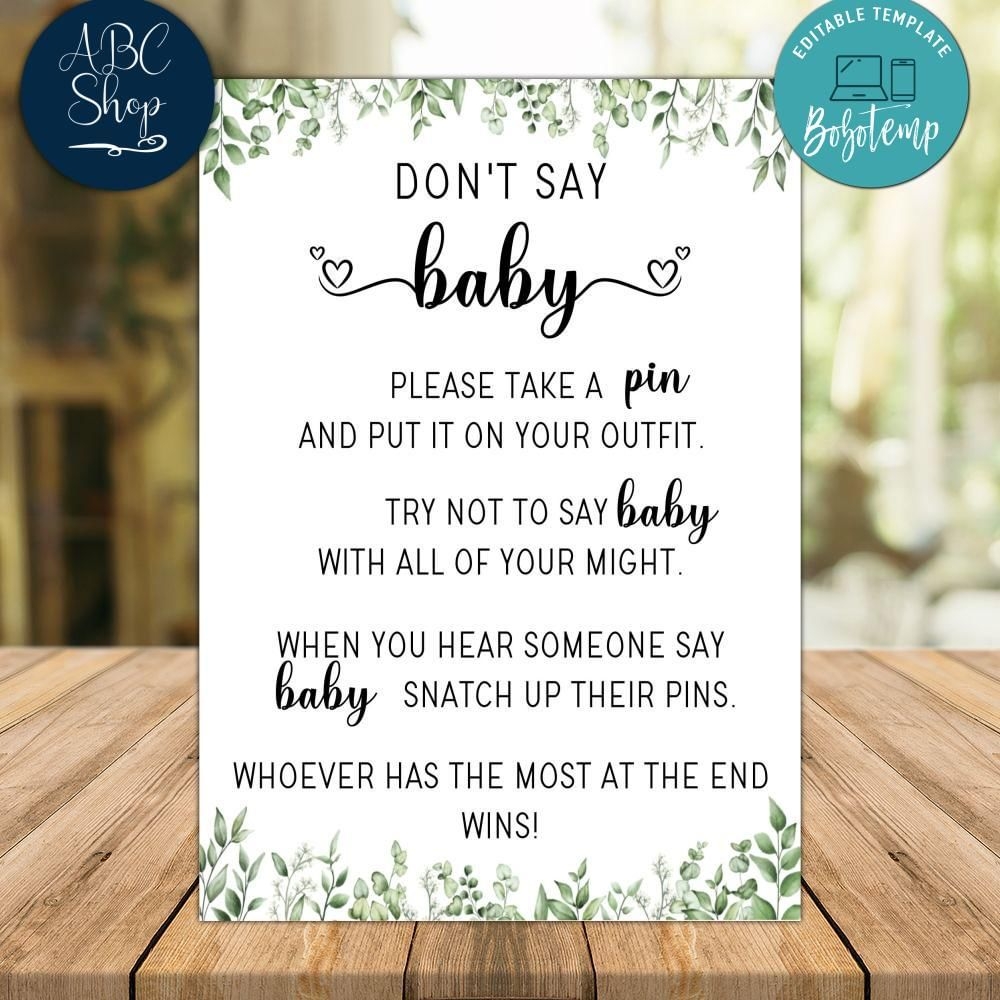 Free Don T Say Baby Printable