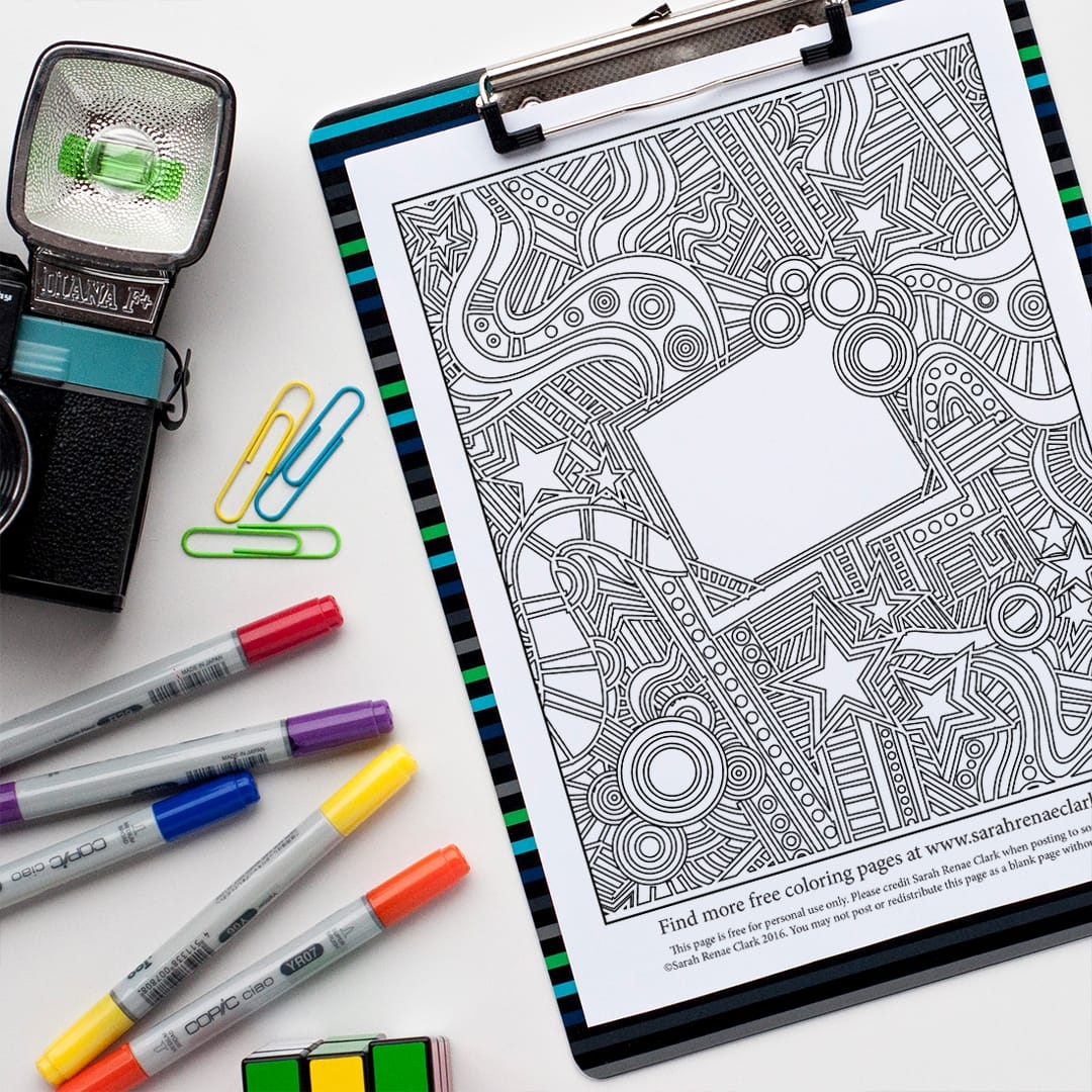 Doodle Frame Coloring Page Sarah Renae Clark Coloring Book Artist And Designer