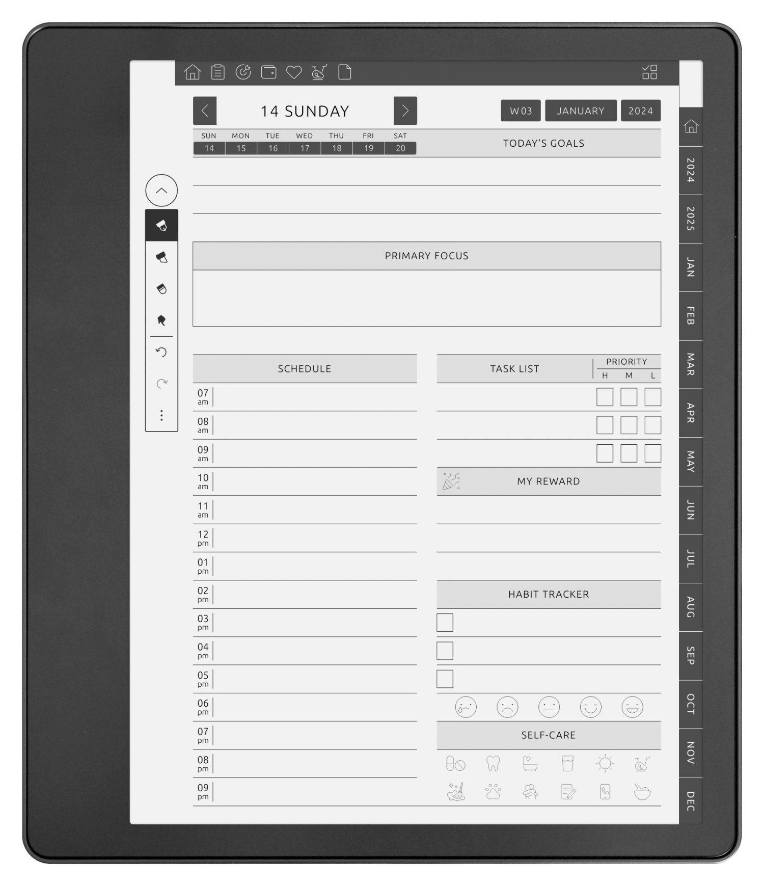 Download ADHD Planner Hyperlinked PDF For Kindle Scribe Tablets