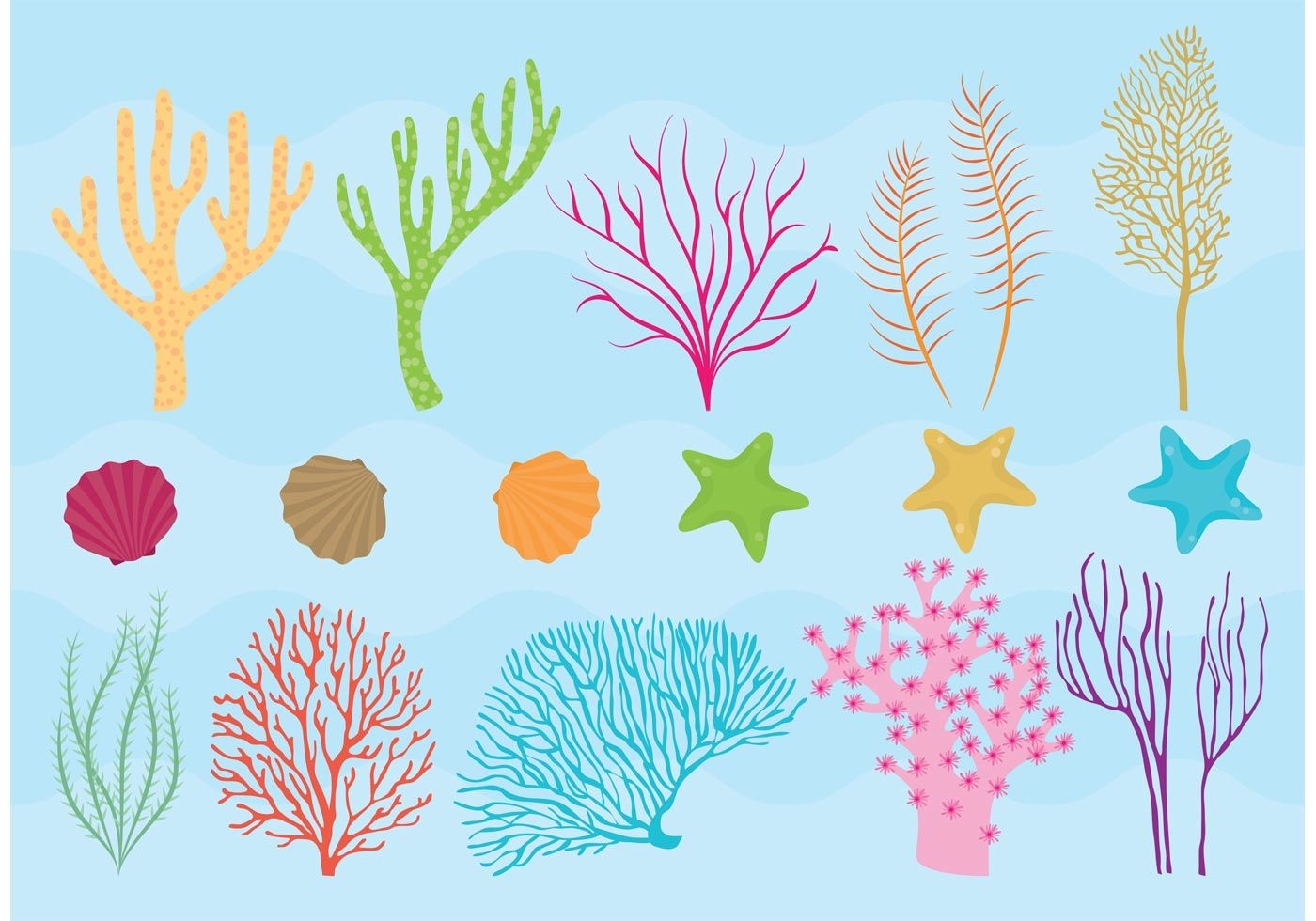 Download Coral Reef With Fish Vectors For Free