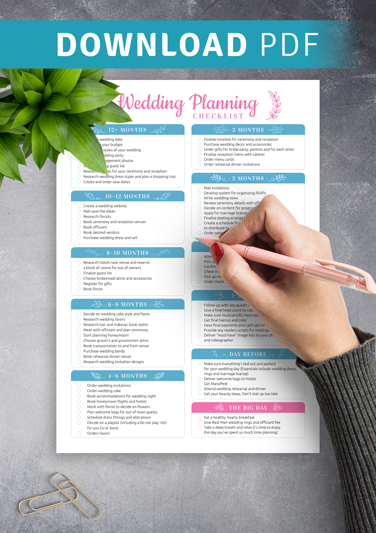 Free Printable Wedding Planning Checklists