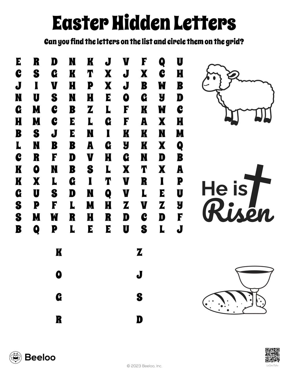 Easter Hidden Letters Beeloo Printable Crafts And Activities For Kids