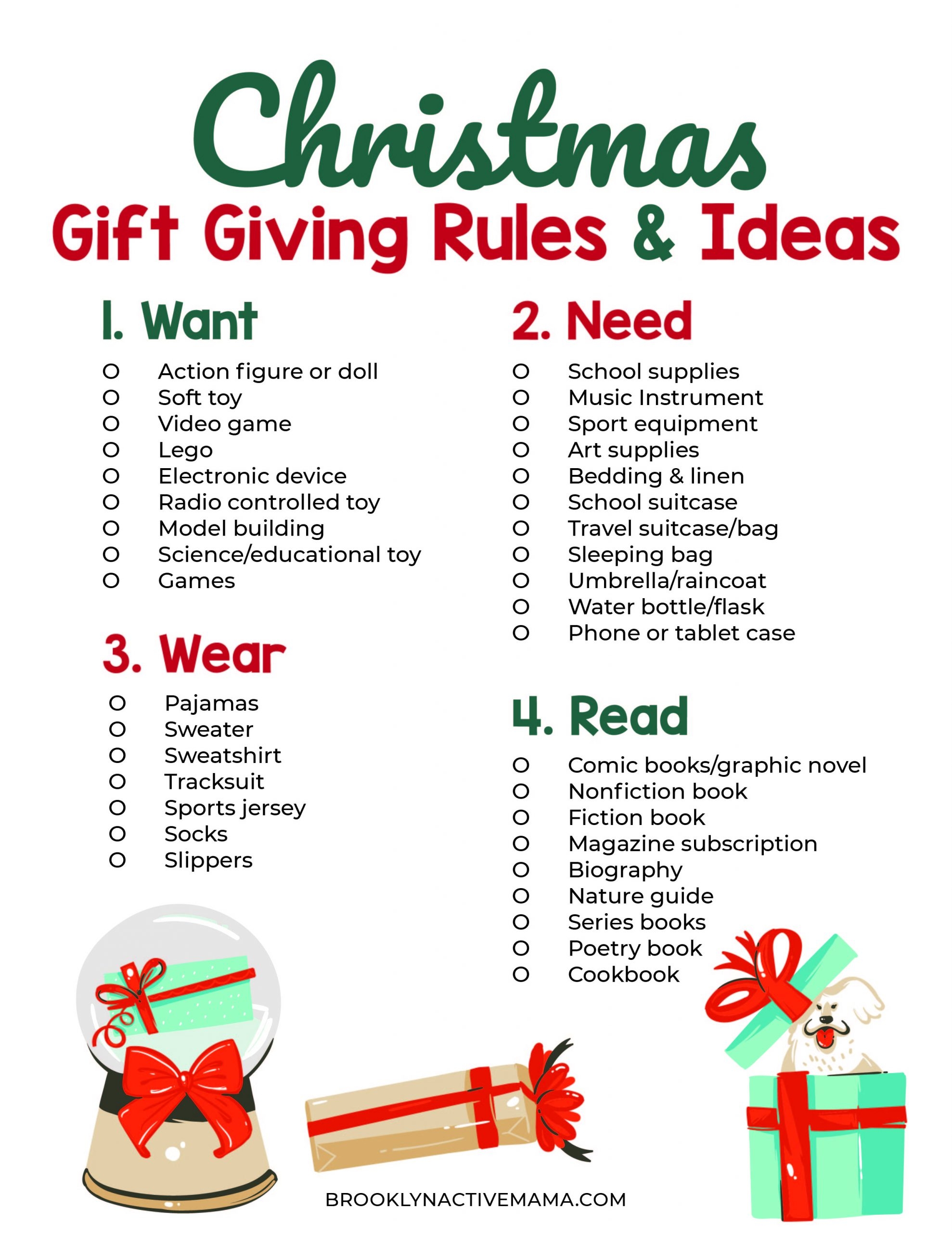 Easy Gift Giving Rules And Free Printable Christmas Gift Tags