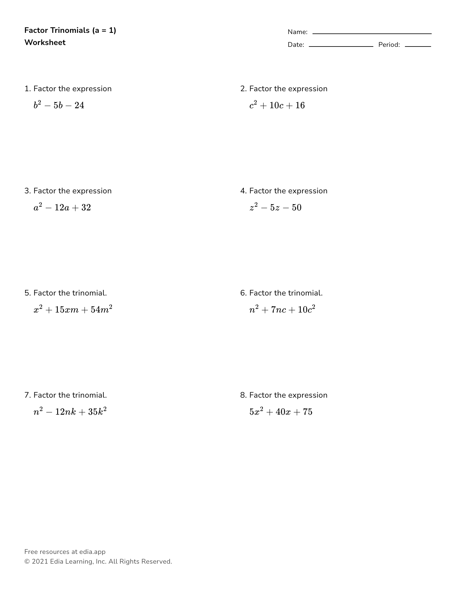 Edia Free Math Homework In Minutes